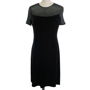 ✨3/$30✨ Black Velvet and Sheer Beaded Dress